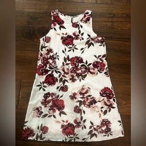 Maurices Red and White Floral Casual Dress